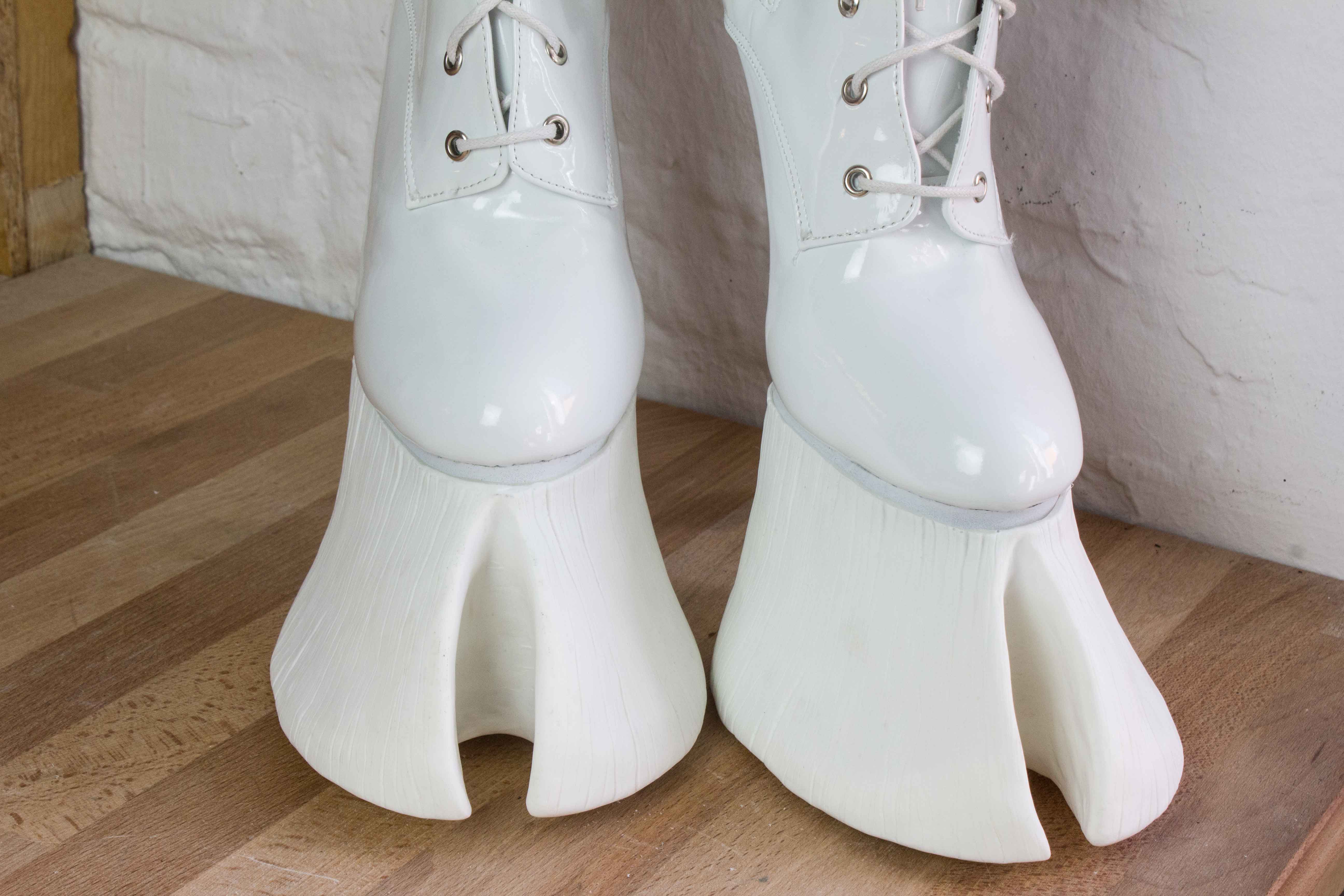 Hoof Boots Faun Shoes Size Us 8 Eu 39 White Ready To Ship Lightning Cosplay